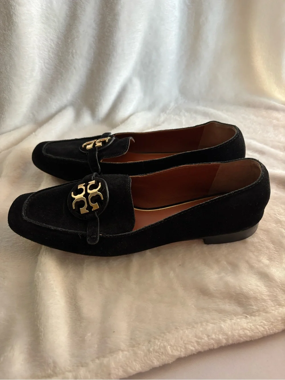 Tory Burch Miller Suede Metal Loafers Size 9.5M Black